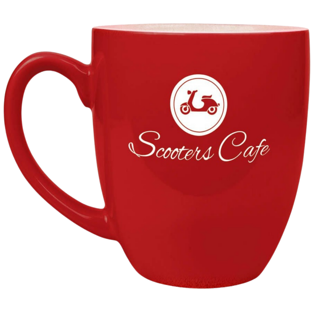 Custom Engraved Ceramic Bistro Coffee Mug - 16oz