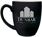 Custom Engraved Ceramic Bistro Coffee Mug - 16oz
