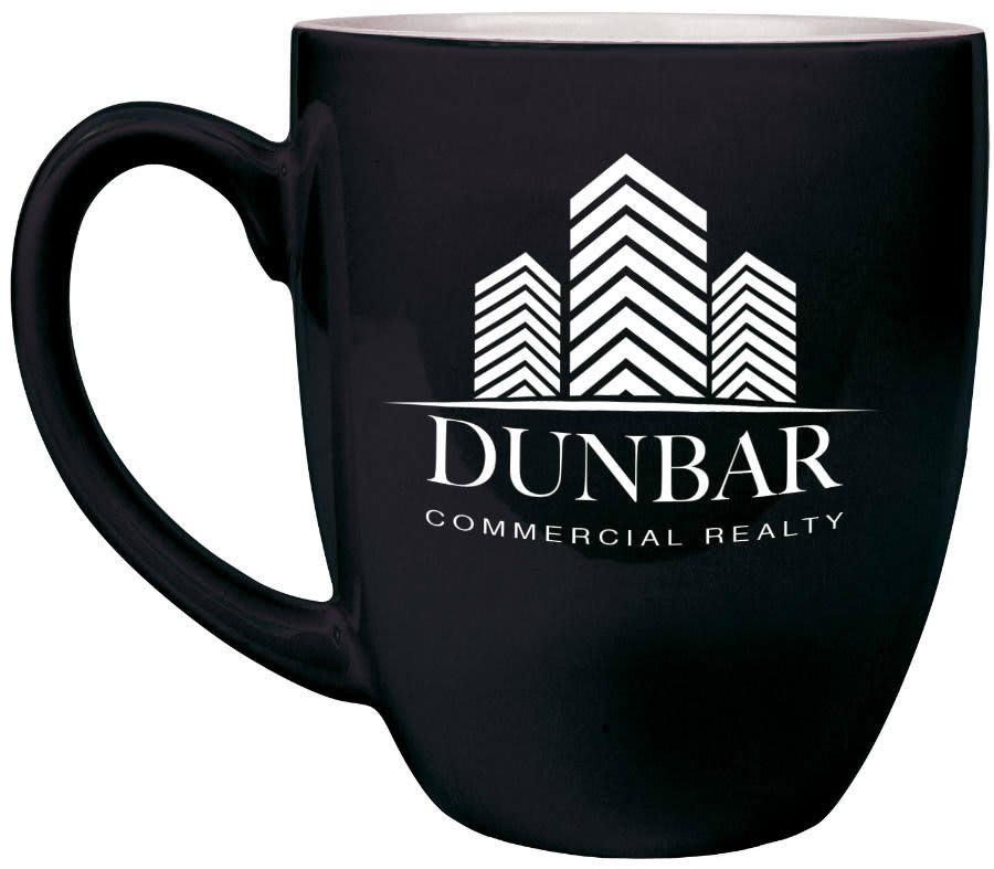 Custom Engraved Ceramic Bistro Coffee Mug - 16oz