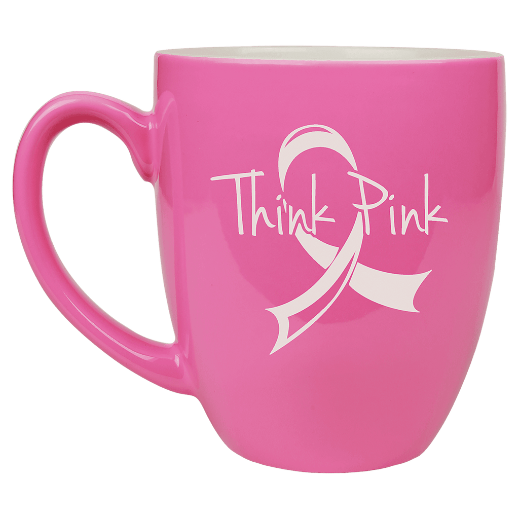Custom Engraved Ceramic Bistro Coffee Mug - 16oz
