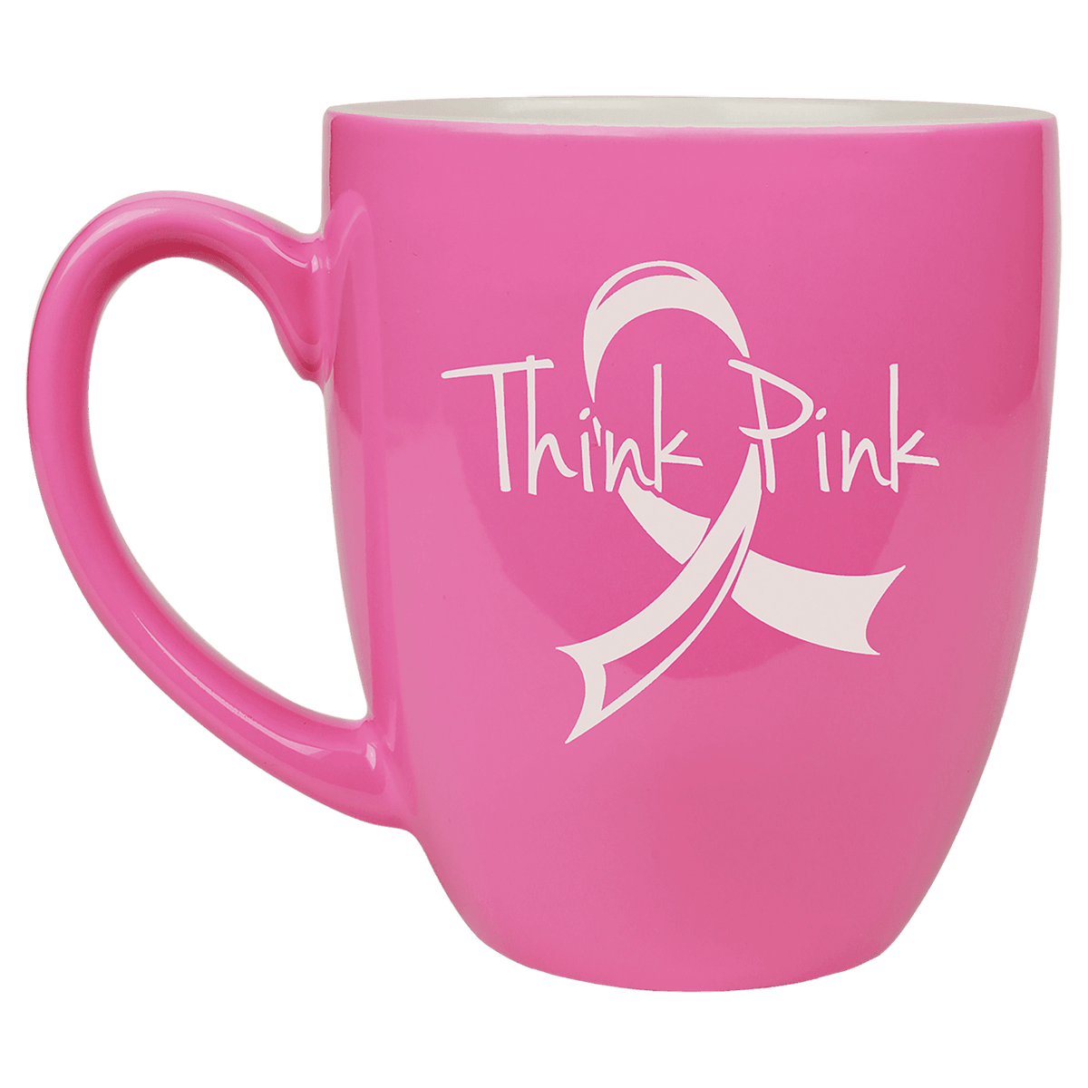 Custom Engraved Ceramic Bistro Coffee Mug - 16oz