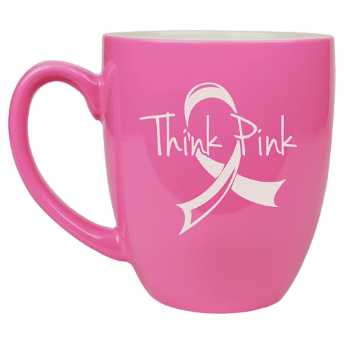 Custom Engraved Ceramic Bistro Coffee Mug - 16oz