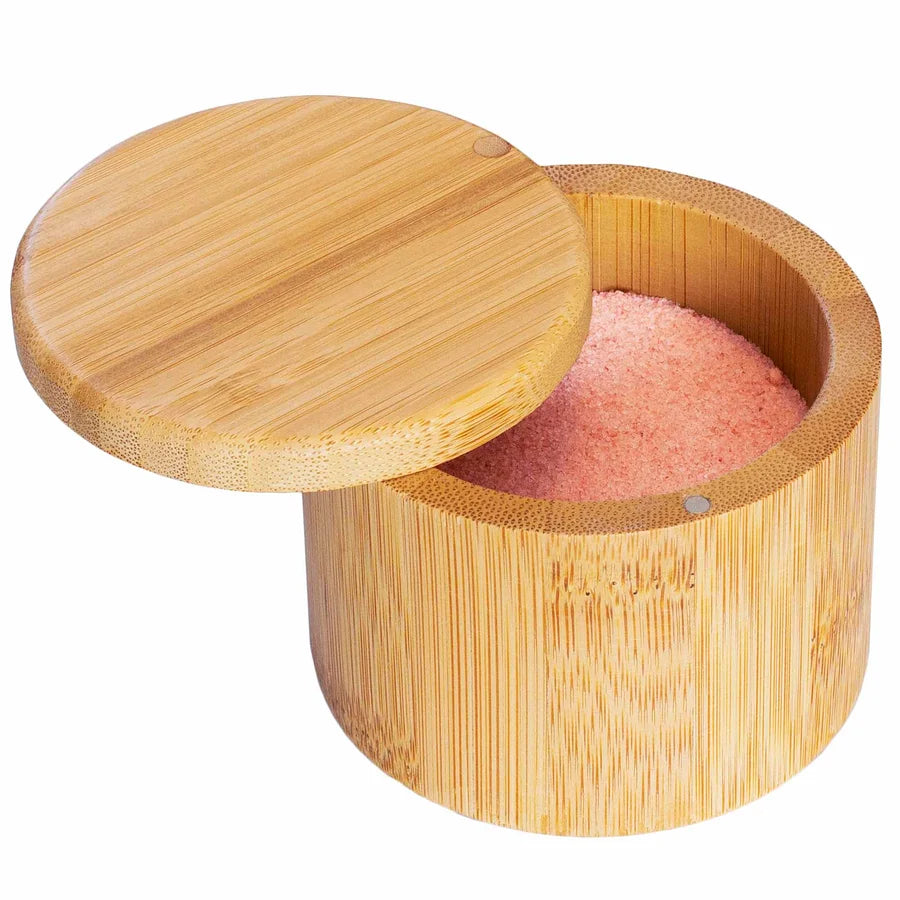 Engraved Bamboo Salt Cellar