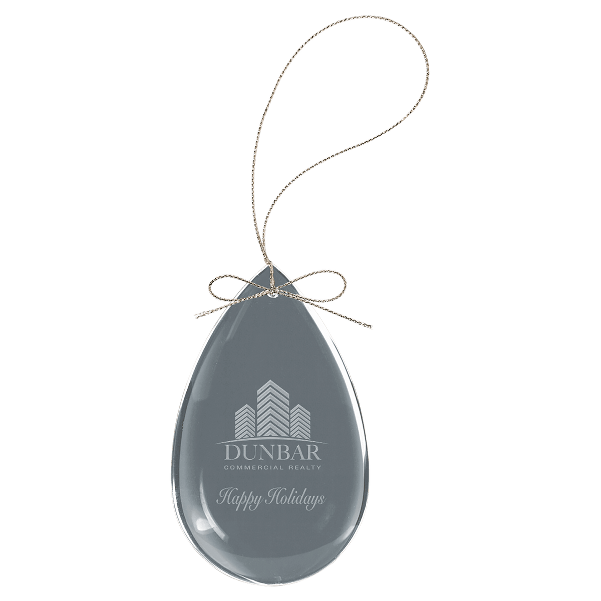 Engraved Crystal Christmas Ornament