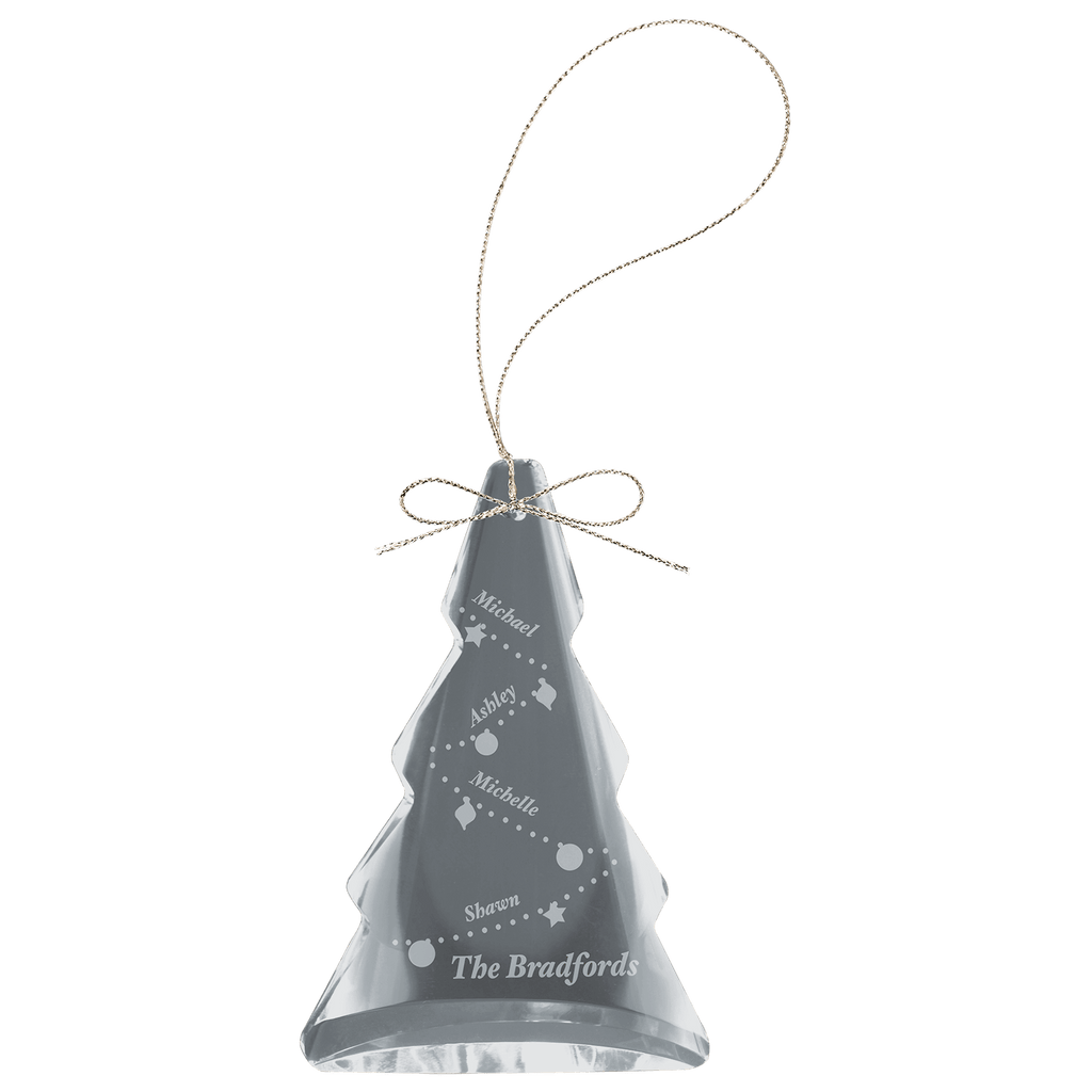 Engraved Crystal Christmas Ornament