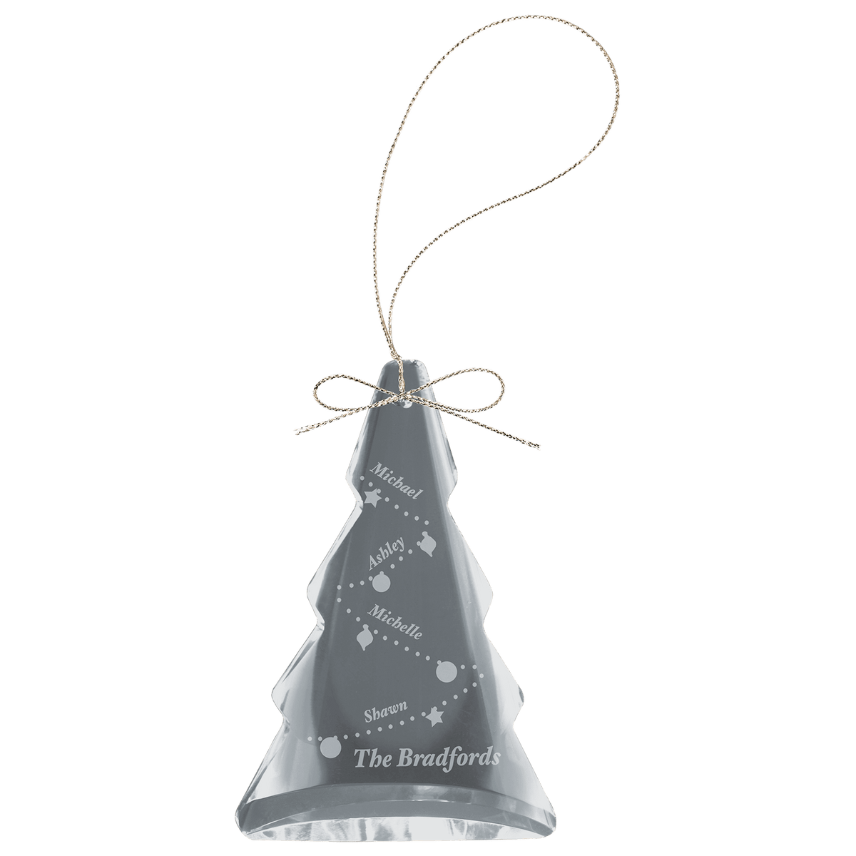 Engraved Crystal Christmas Ornament