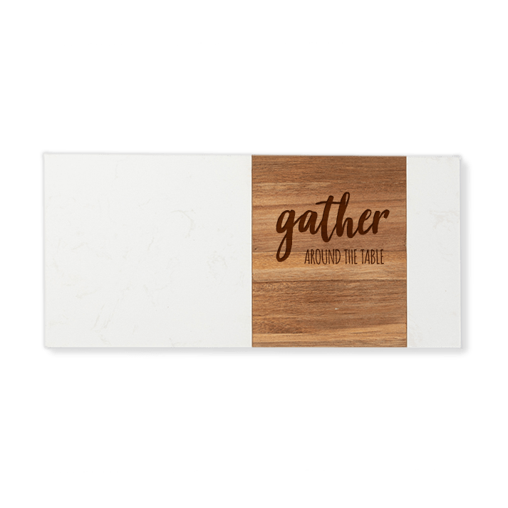 Wood & Faux Marble Rectangle Serving Board
