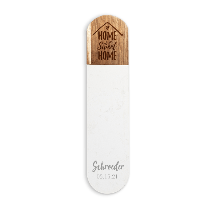 Wood & Faux Marble Oval Serving Board