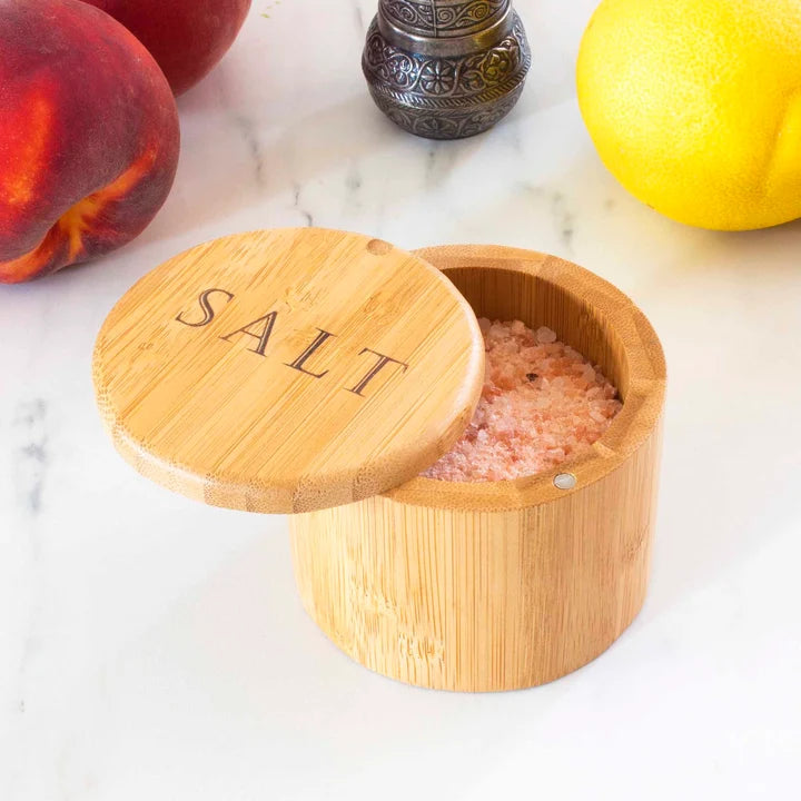 Engraved Bamboo Salt Cellar