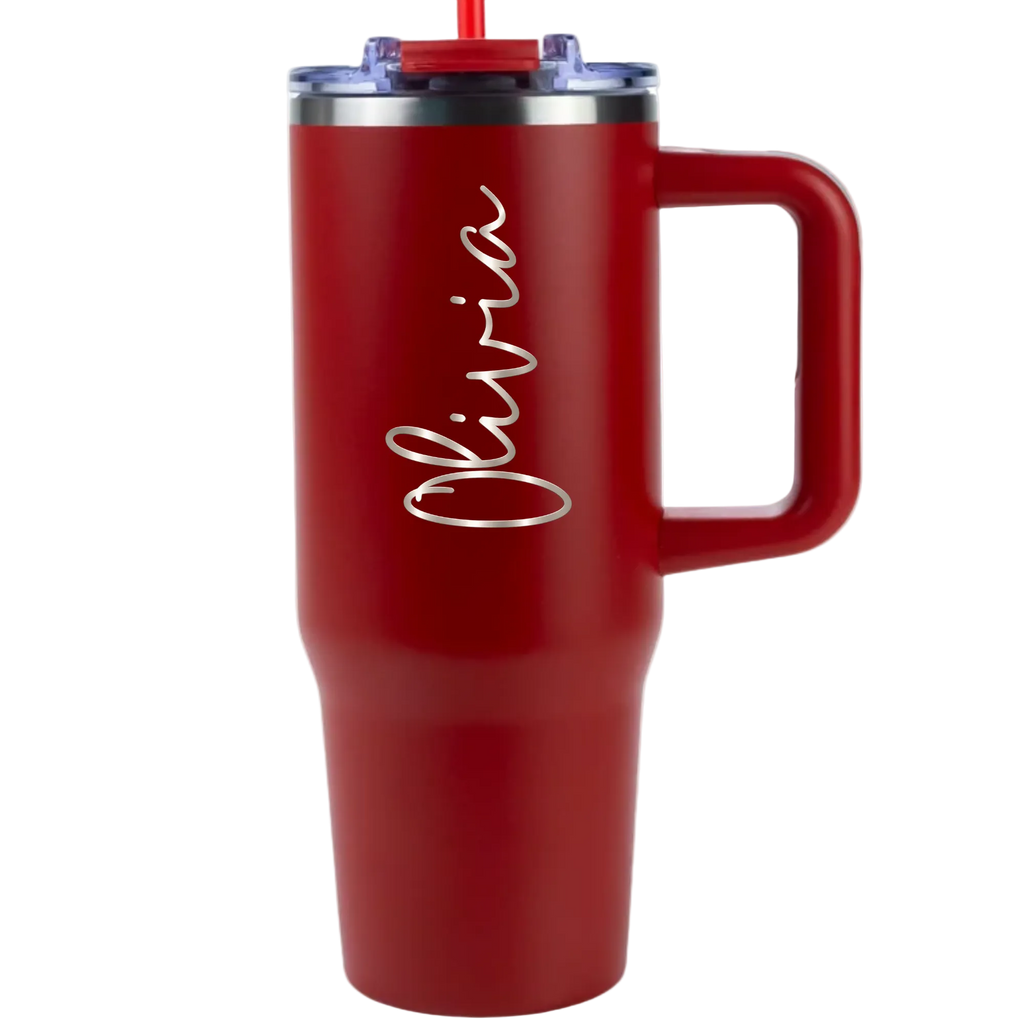 Custom Engraved Tumbler with Handle