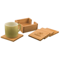 Engraved Bamboo Coaster Set | Set of 4 with Holder