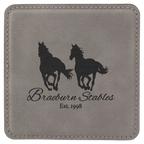 Engraved Square Leatherette Coaster