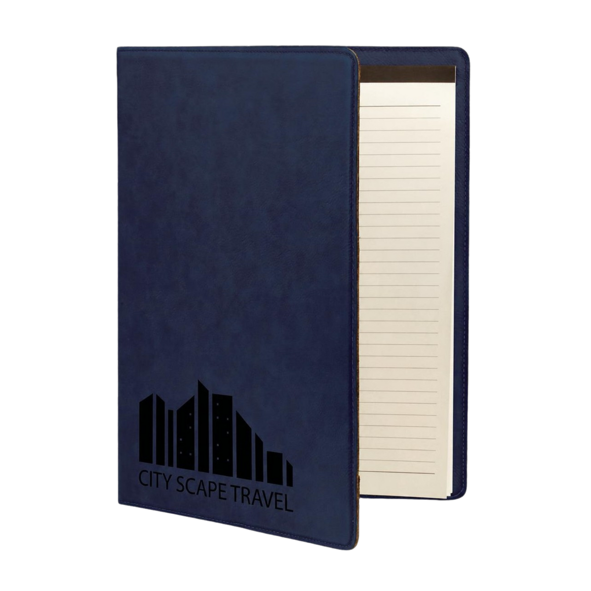 Engraved Blue Leatherette Notepad
