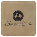 Engraved Square Leatherette Coaster