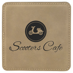 Engraved Square Leatherette Coaster