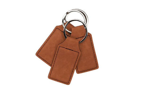 Custom Engraved Leatherette Keychain