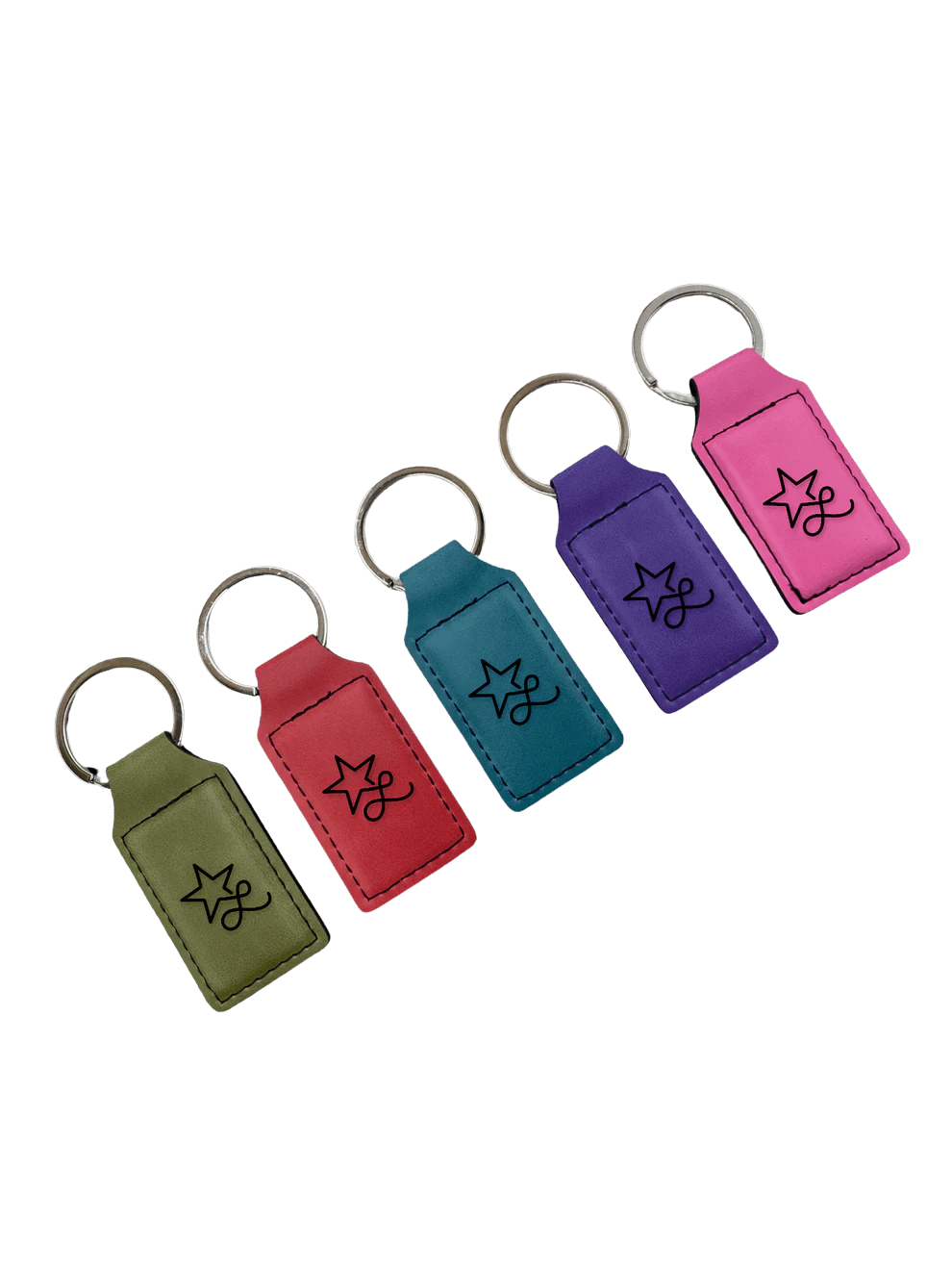 Custom Engraved Leatherette Keychain