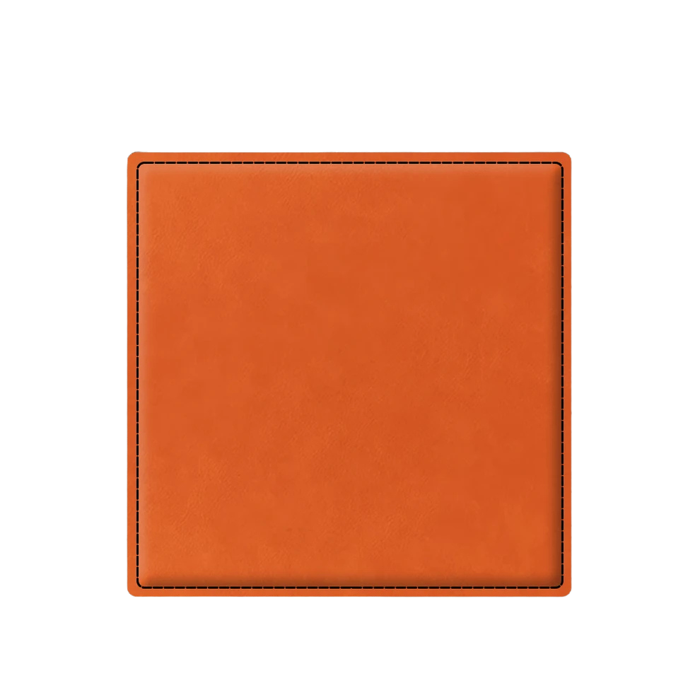 Custom Engraved Square Leatherette Coasters – Set of 4