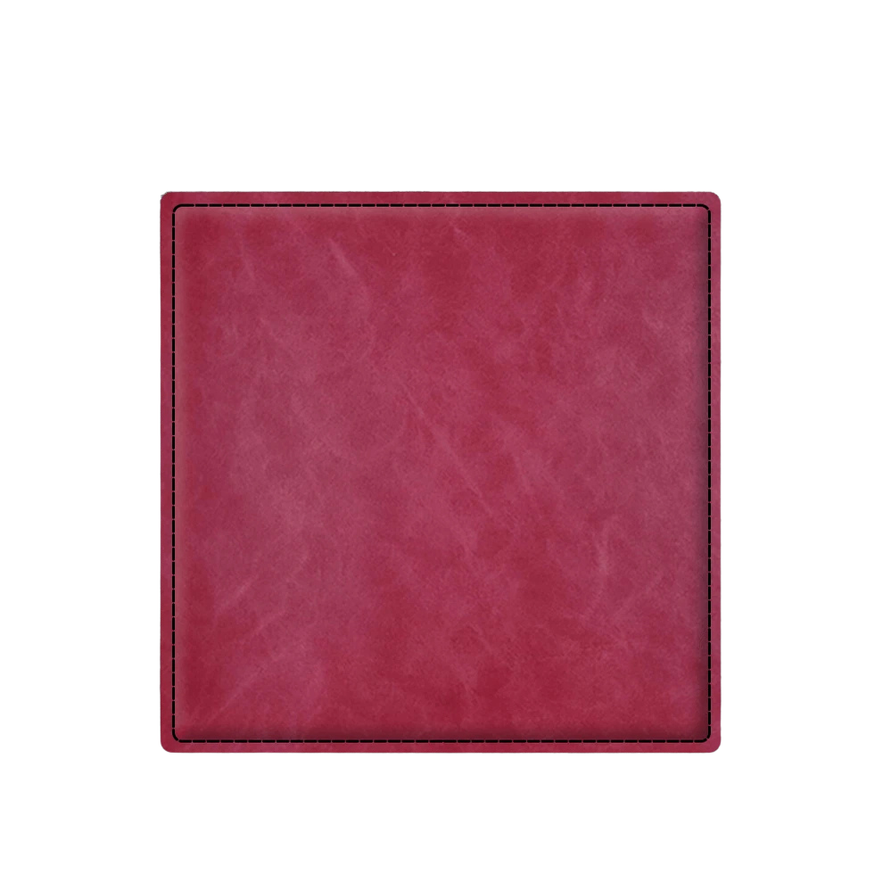 Custom Engraved Square Leatherette Coasters – Set of 4