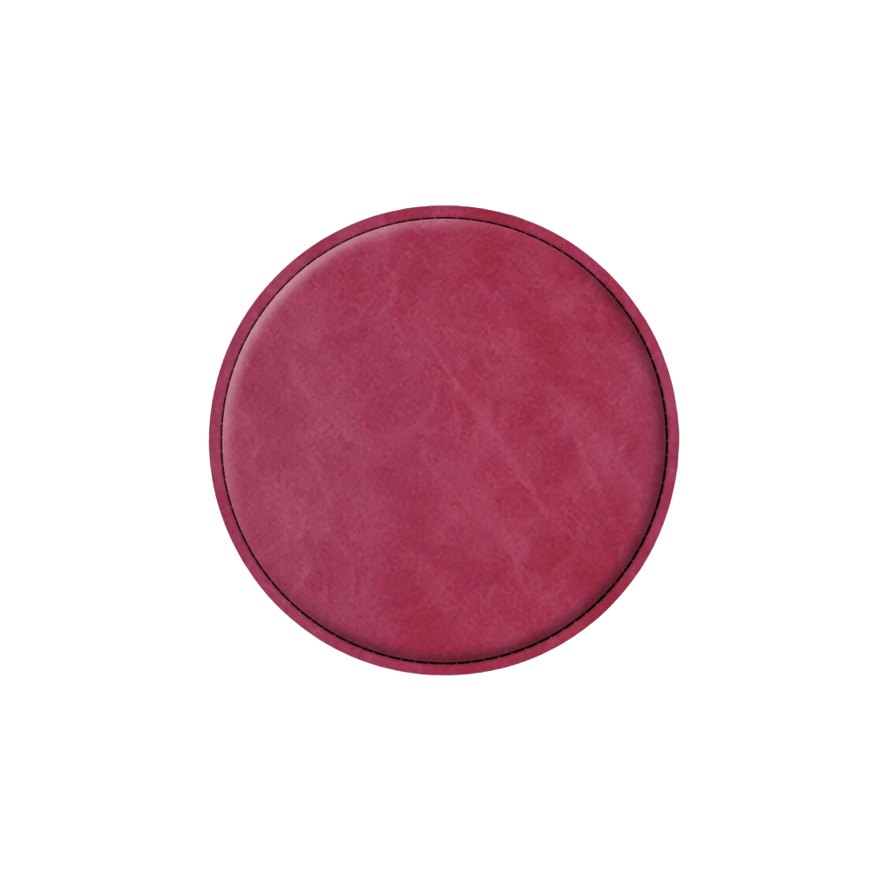 Custom Engraved Circle Leatherette Coasters – Set of 4