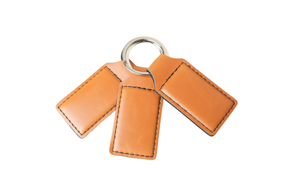 Custom Engraved Leatherette Keychain