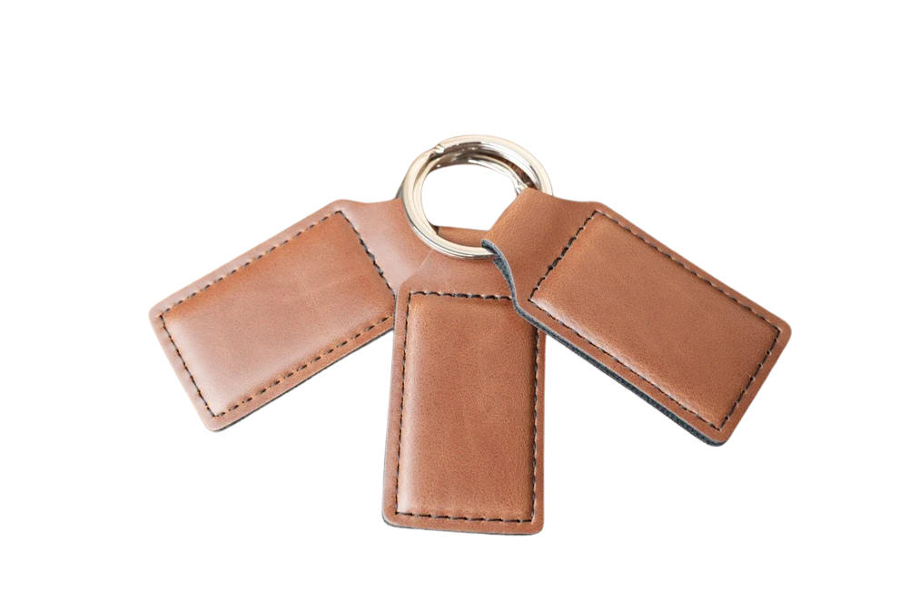 Custom Engraved Leatherette Keychain